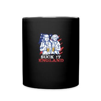 Suck-It England Funny July 4 George Washington - Full Colour Mug - black - Front