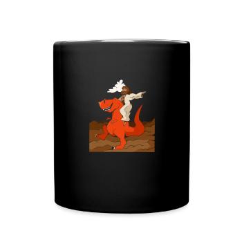Cool Jesus Rides Dinosaur Funnier - Mug uni - noir - Devant