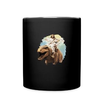 Cool Jesus Rides Dinosaur Funnier - Mug uni - noir - Devant