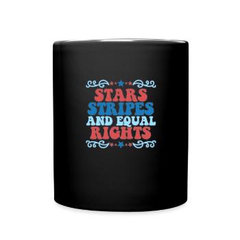 Rayures étoilées et égalité - Mug uni - noir - Devant