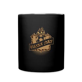 Leopard Game Day Volleyball de football américain - Mug uni - noir - Devant