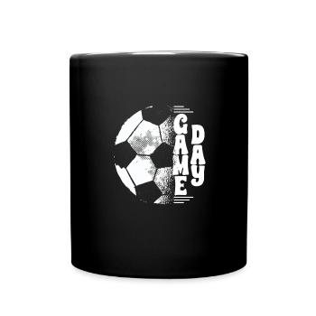Spieltag Vater Sohn American Football Volleyball - Tasse einfarbig - Schwarz - Vorne