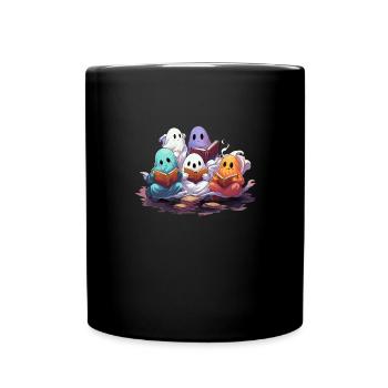 Groovy Lire la suite Livres Ghost Cute Funny - Mug uni - noir - Devant