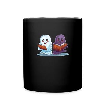 Groovy Lire la suite Livres Ghost Cute Funny - Mug uni - noir - Devant