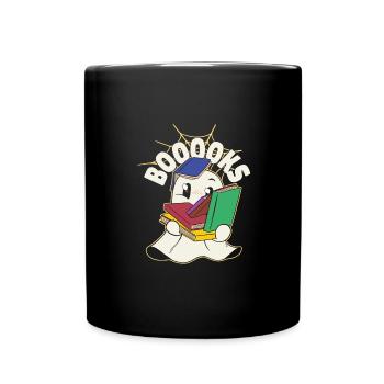 Groovy Lire la suite Livres Ghost Cute Funny - Mug uni - noir - Devant