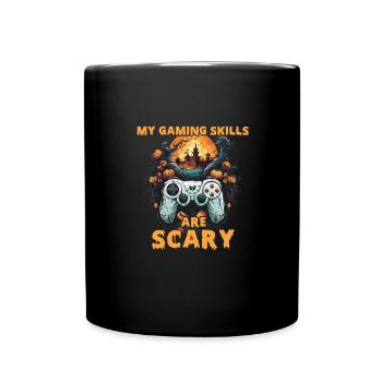 Meine Spielfähigkeiten Sind Gruselig Halloween - Tasse einfarbig - Schwarz - Vorne
