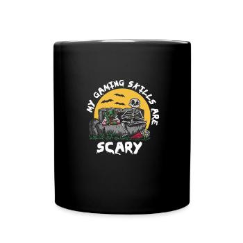 Meine Spielfähigkeiten Sind Gruselig Halloween - Tasse einfarbig - Schwarz - Vorne