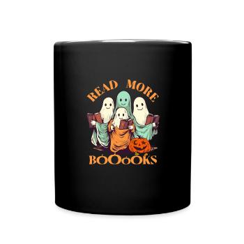 Groovy Lire la suite Livres Ghost Cute Funny - Mug uni - noir - Devant