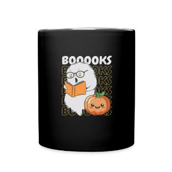 Groovy Lire la suite Livres Ghost Cute Funny - Mug uni - noir - Devant
