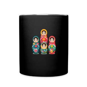Russian nesting doll - Full Colour Mug - black - Front