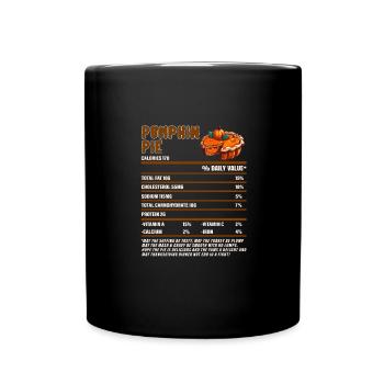 Tarte à la citrouille Valeur nutritive Cake Lovers - Mug uni - noir - Devant