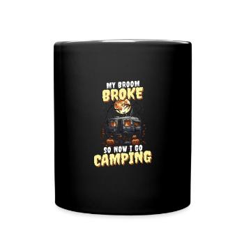 Namaste Witches Yoga Halloween Kostüm Besen - Tasse einfarbig - Schwarz - Vorne