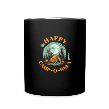 Halloween Camping Witch Costume Broom Pumpkin - Full Colour Mug - black - Front