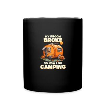 Namaste Witches Yoga Halloween Kostüm Besen - Tasse einfarbig - Schwarz - Vorne