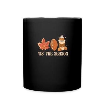 Es Ist Die Jahreszeit Pumpkin Spice Latte - Tasse einfarbig - Schwarz - Vorne