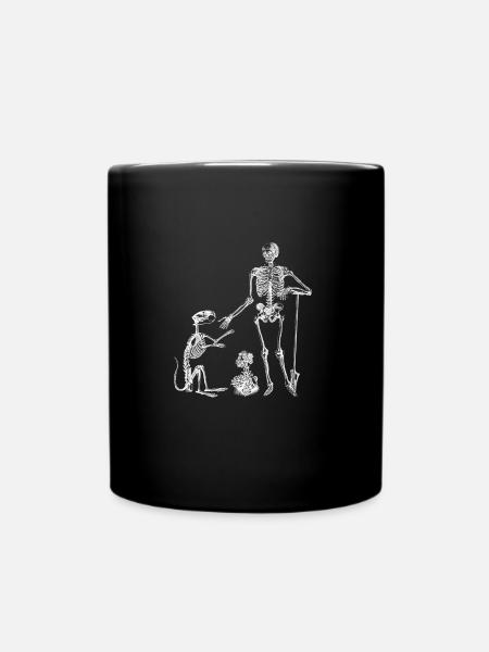 Skelett Hund Halloween Hunde Liebhaber - Tasse einfarbig - Schwarz