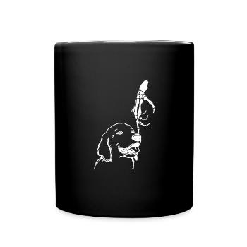 Mignon Squelette Main Boop Chien Chiot Halloween - Mug uni - noir - Devant