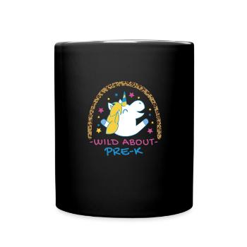 Wild About Pre-K Lehrer Schule Pre-K Tier Drucken - Tasse einfarbig - Schwarz - Vorne