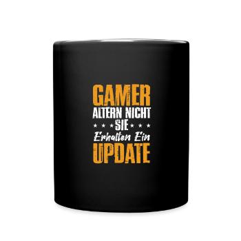 Gamer Altern Nicht Sie Erhalten Ein Update Gaming - Tasse einfarbig - Schwarz - Vorne
