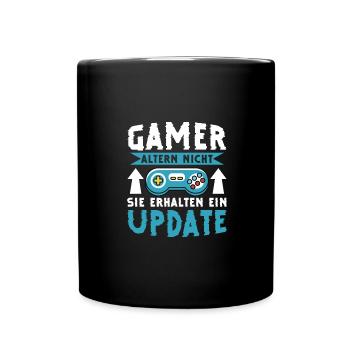 Gamer Level Up Gamer Geburtstag Zocker Nerd - Tasse einfarbig - Schwarz - Vorne