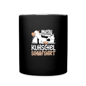Kuh schel Schlafshirt Kuhmotiv Kuhschel Schlaf - Tasse einfarbig - Schwarz - Vorne