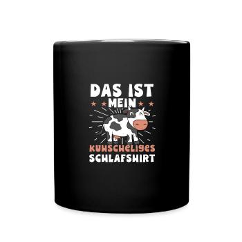 Kuh Motiv Kuh Scheliges Schlaf - Tasse einfarbig - Schwarz - Vorne
