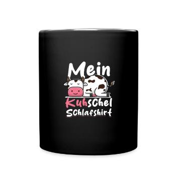 Da ist Mein Kuhscheliges Schlafshirt Lustiges Kuh - Tasse einfarbig - Schwarz - Vorne
