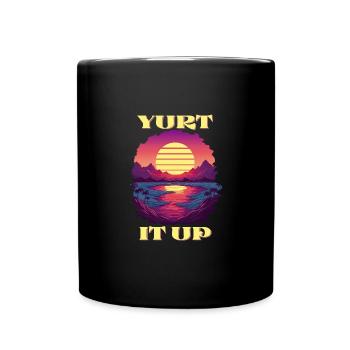 Yourte It Up Camping Montagnes Tente Ronde Aventure - Mug uni - noir - Devant