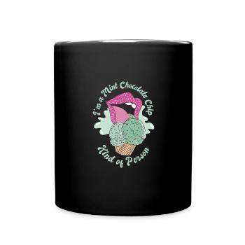 Je suis une personne aux pépites de chocolat à la menthe - Mug uni - noir - Devant