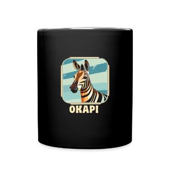 Okapi Sunset Spirit Animal - Tasse einfarbig - Schwarz - Vorne
