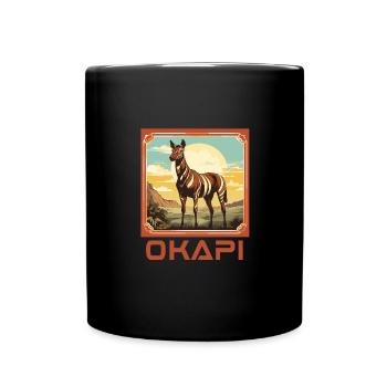 Okapi Sunset Spirit Animal - Tasse einfarbig - Schwarz - Vorne