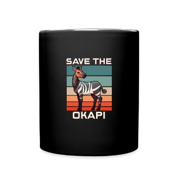 Okapi Sunset Spirit Animal - Tasse einfarbig - Schwarz - Vorne