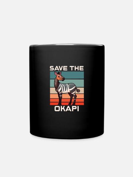 Okapi Sunset Spirit Animal - Tasse einfarbig - Schwarz
