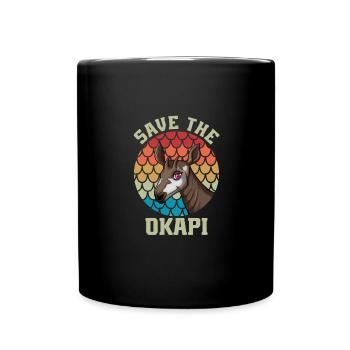 Okapi Sunset Spirit Animal - Tasse einfarbig - Schwarz - Vorne