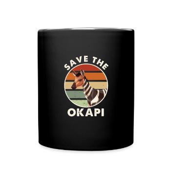 Okapi Sunset Spirit Animal - Tasse einfarbig - Schwarz - Vorne