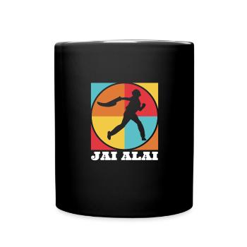Retro Jai Alai Pelota Basque Schläger Schnellster - Tasse einfarbig - Schwarz - Vorne