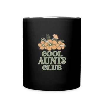 Cool Aunts Club Groovy Retro Tante Muttertag - Tasse einfarbig - Schwarz - Vorne