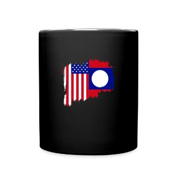 Drapeau semi-américain américain du Laos - Mug uni - noir - Devant