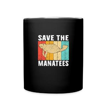 Sauvons les lamantins Animaux aquatiques Lamantins - Mug uni - noir - Devant