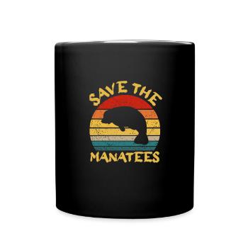 Sauvons les lamantins Animaux aquatiques Lamantins - Mug uni - noir - Devant