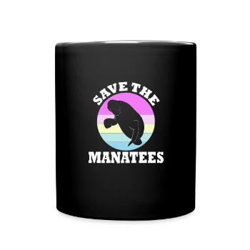 Sauvons les lamantins Animaux aquatiques Lamantins - Mug uni - noir - Devant