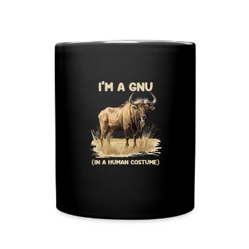 Ich Bin Ein Gnu Witziges Halloween Kostüm Gnu - Tasse einfarbig - Schwarz - Vorne