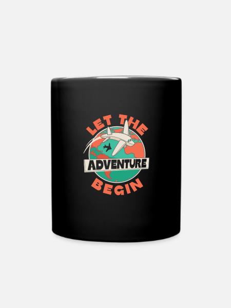 Que l’aventure commence - voyager en avion - Mug uni - noir