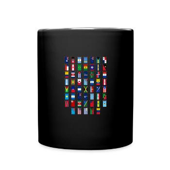 Internationale Weltflaggen - Flaggen Der Länder - Tasse einfarbig - Schwarz - Vorne