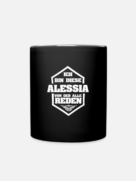 Rufname Alessia - Tasse einfarbig - Schwarz