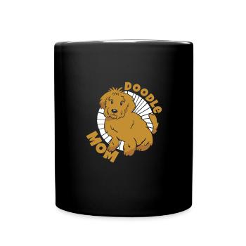 Doodle Maman Labradoodle Chiens Chien Maman À Fourrure - Mug uni - noir - Devant