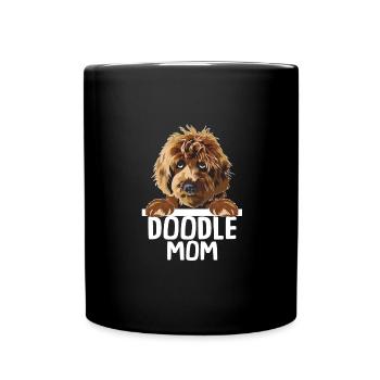 Doodle Maman Labradoodle Chiens Chien Maman À Fourrure - Mug uni - noir - Devant