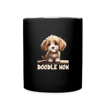 Doodle Maman Labradoodle Chiens Chien Maman À Fourrure - Mug uni - noir - Devant