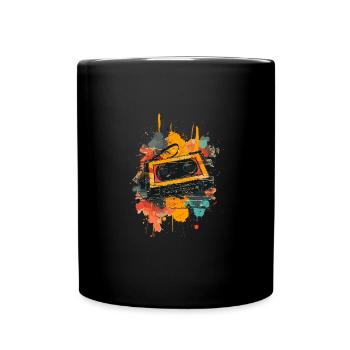 Cassette Musique Mixtape Lecteur de Cassettes des années 80 - Mug uni - noir - Devant