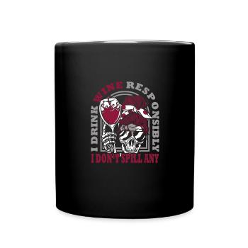 Je bois du vin de manière responsable, je - Mug uni - noir - Devant